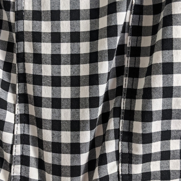 Free People Black And White Gingham Mini Skirt Stretch Cotton 8 Retro Twee - Picture 13 of 17